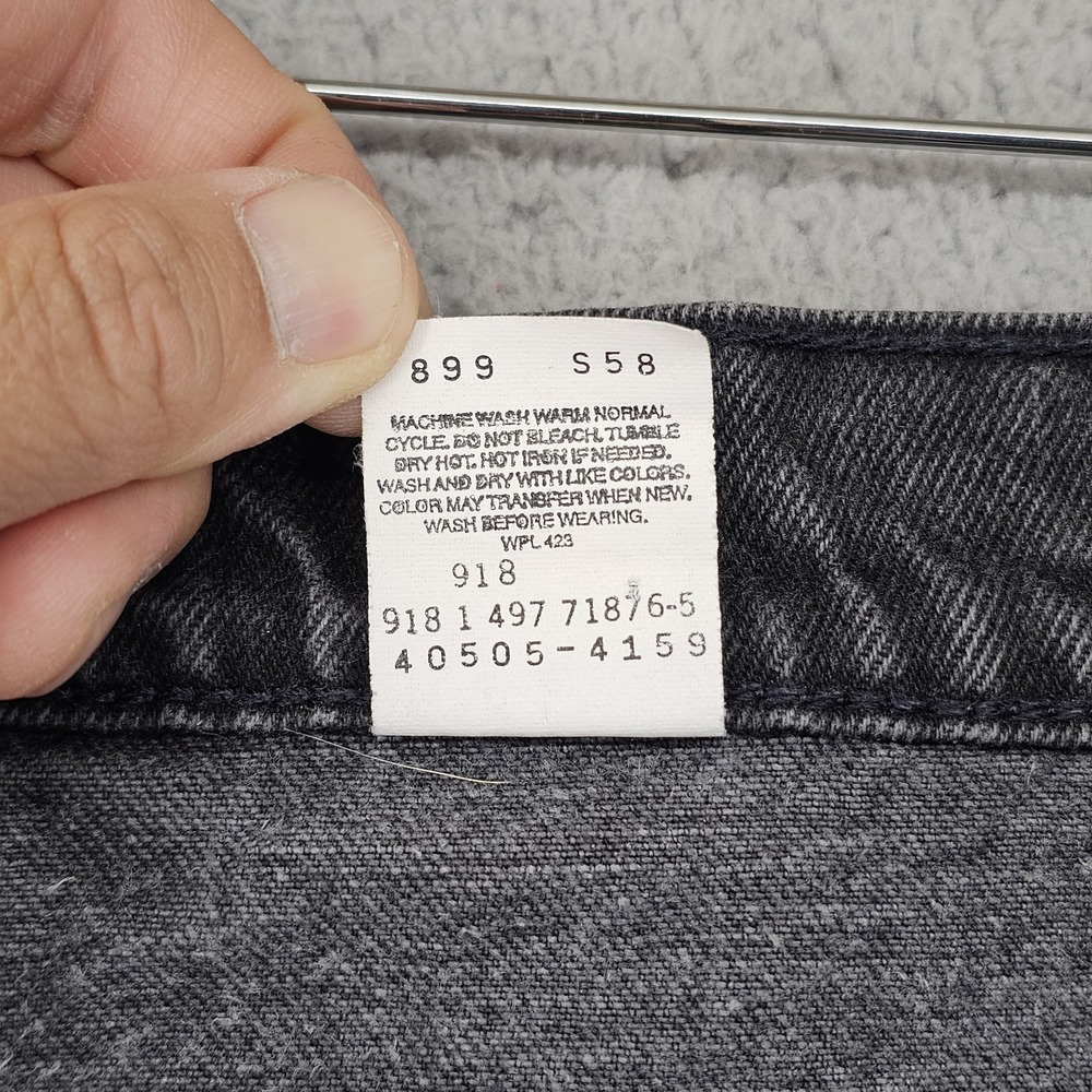 Levis 505 Jeans Mens 40x30 Black Charcoal Regular Fit Straight Leg USA 90s Y2K - Picture 11 of 12